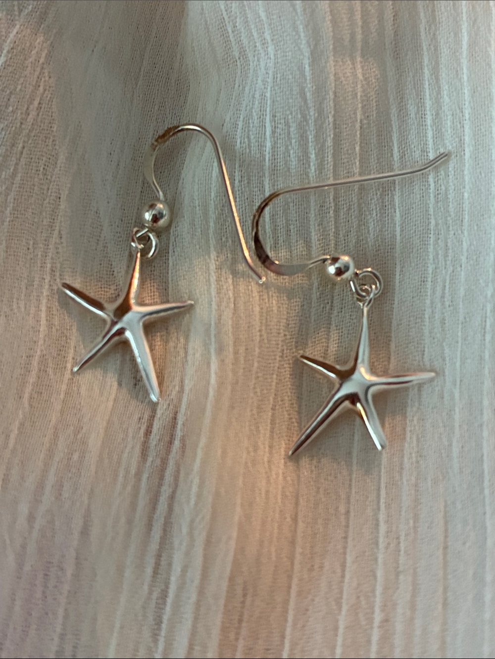 Sterling Silver Starfish Drop Earrings - Silver